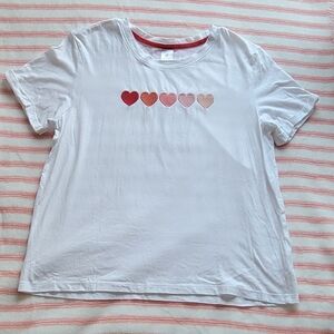 Sweet Soul Co White Short Sleeve Tee with Hearts